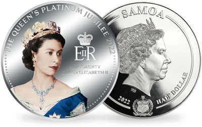 Monnaie argentée «Jubilé 2022 de la Reine Elisabeth II d’Angleterre» 